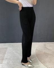 Luxury Plissé Straight Pants