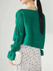 Luxury  Accordion Pleats Blouse
