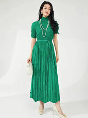 Elegant Pleated Kaftan Dress