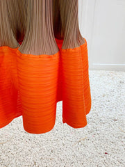 New! Full Of Wealth Pleated Orange Dress for Women