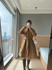 Warm Women's Wool Blend Wrap Coat