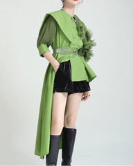Avant-Garde Ruffle Sleeve Blouse