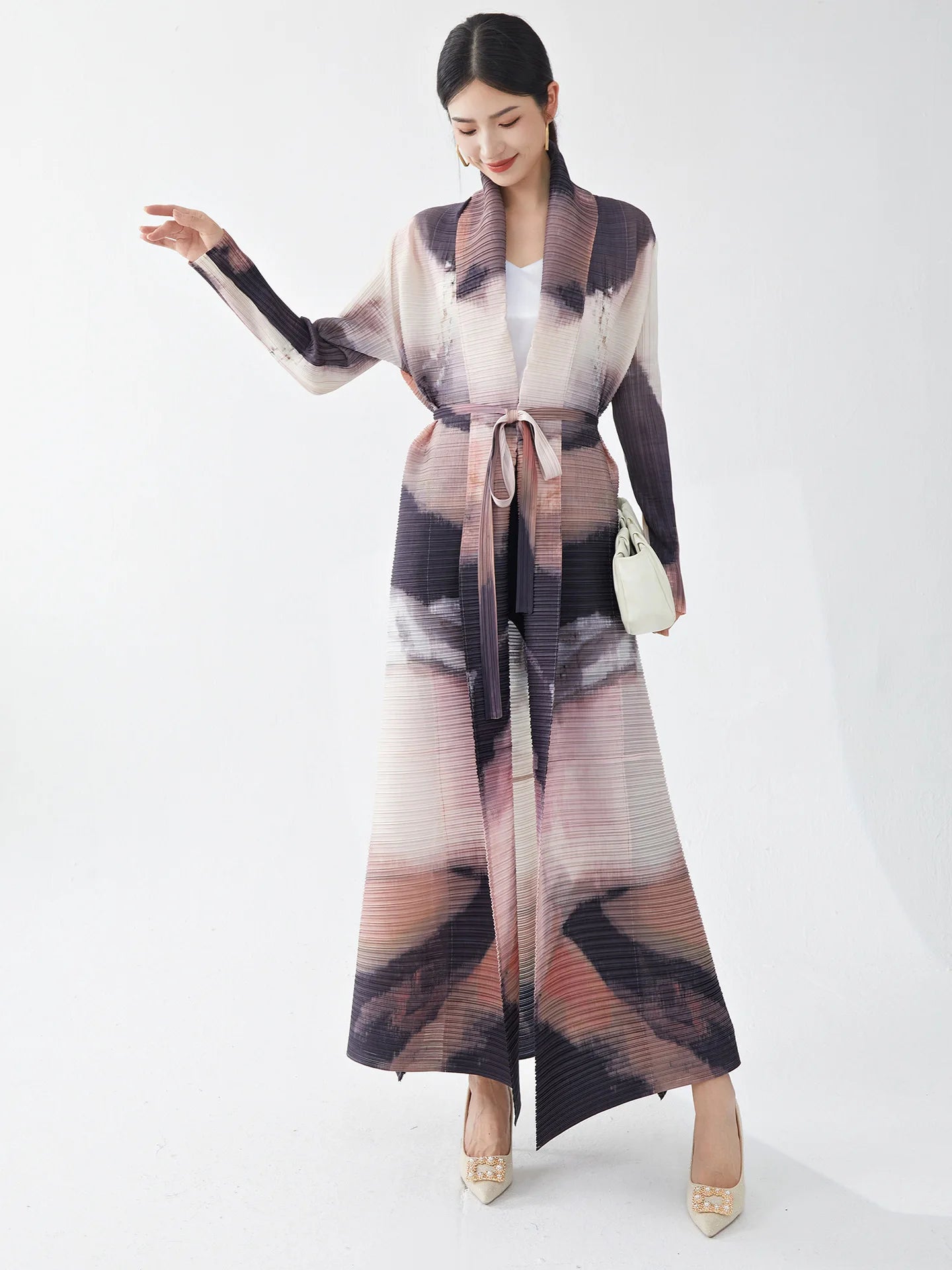 Full Flowy Robe Truly Plissé Pleated Flowy Kimono Robe Coat – HEYFANCYSTYLE