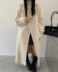 Luxury Wool-Blend Long Coat