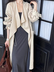 Luxury Drape-Front Trench Coat