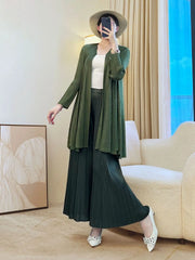 Plissé Longline Travel Cardigan