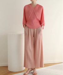 Plissé Dolman-Sleeve Top