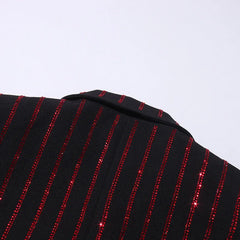 Luxury Bejeweled Striped Blazer