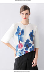 Luxury Pleated 3/4 Sleeve Blouse