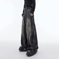 Men's Luxury Oversized Wide Leg Black Jeans