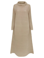 Luxe Pleated Mock Neck Dress