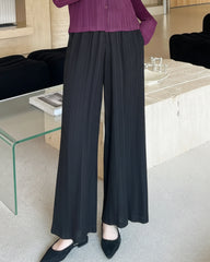 Fluid Pleat Wide-Leg Pants