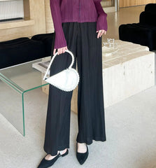 Plissé Wide-Leg Pants
