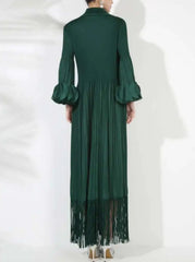 Luxury Plisse Tassel Fringe Dress