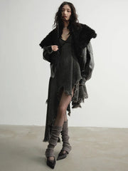 Women's Black Faux Fur Jacket – Edgy Elegance