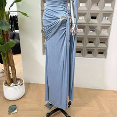Luxury One-Shoulder Ruched Dress
