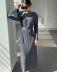 Pleated Off-Shoulder Dress