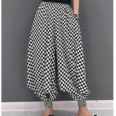 Black & White Oversized Checkered Pants