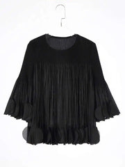 Luxury Plissé Ruffle Blouse
