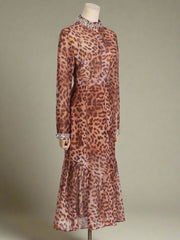 Crystal Leopard Blouse & Skirt