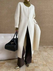 Luxury Wool-Blend Scarf Coat