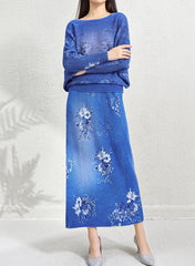 Luxury Floral Plissé Skirt Set