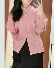 Elegant Plissé Blouse Top