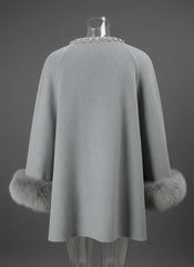 Luxury Woolen Faux Fur Coat