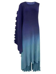 Asymmetric Pleated Trouser Set
