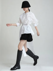 Avant-Garde Ruffle Sleeve Blouse