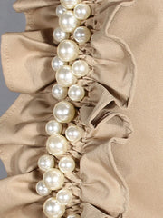 Luxe Pearl Ruffle Trench Coat