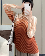 Signature Pleated Polo Top