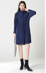 Elegant Pleated Hooded Coat