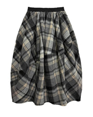 Luxury Plaid Wool-Blend Skirt