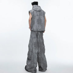 Men's High Society Tie-Dyed Hoodie Vest & Baggy Pants Set