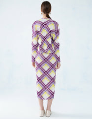 Elegant Plissé Dress & Cardigan