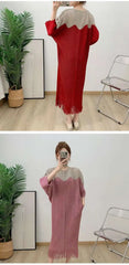 Luxury Plissé Dress with Tassel