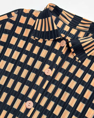 Luxury Pleated Grid  Blouse