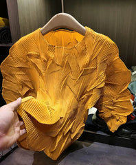 Sculptural Pleated Crinkle Top