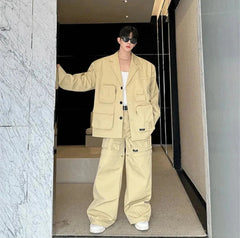 Men's Cargo Oversized Fit 2-Piece Outfit Set