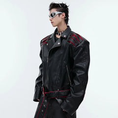 Men's Black Vortex Rider Faux Leather Jacket