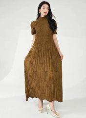 Elegant Pleated Kaftan Dress