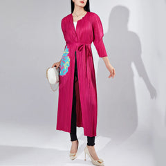 Luxury Abstract Plissé Duster