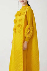 Couture Plisse 3D Floral Dress