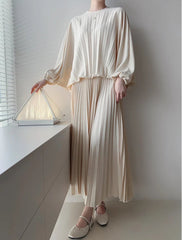 Luxury Flowy Plisse Skirt Set