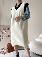Handmade Trendy Chic Knit Sleeveless Dress