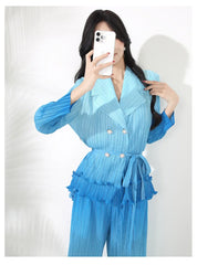 Luxe Pleated Cocktail Pants Suit