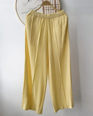 Plissé Wide-Leg Pants