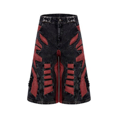 Men's Wide-leg Raw Denim Shorts