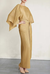 Couture Plisse Shawl Dress Set